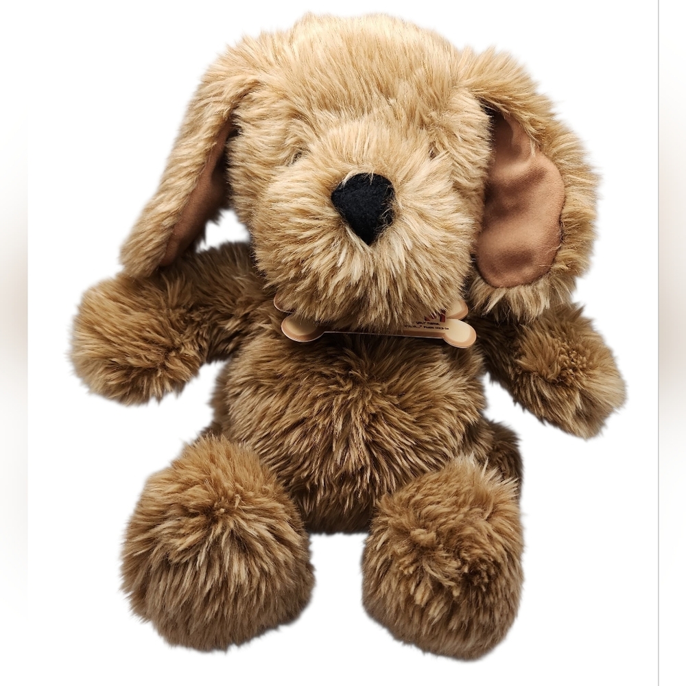 Gund Praise Puppy Dog Brown Plush 15" Soft‎ Stuffed Red Collar Family Christian
